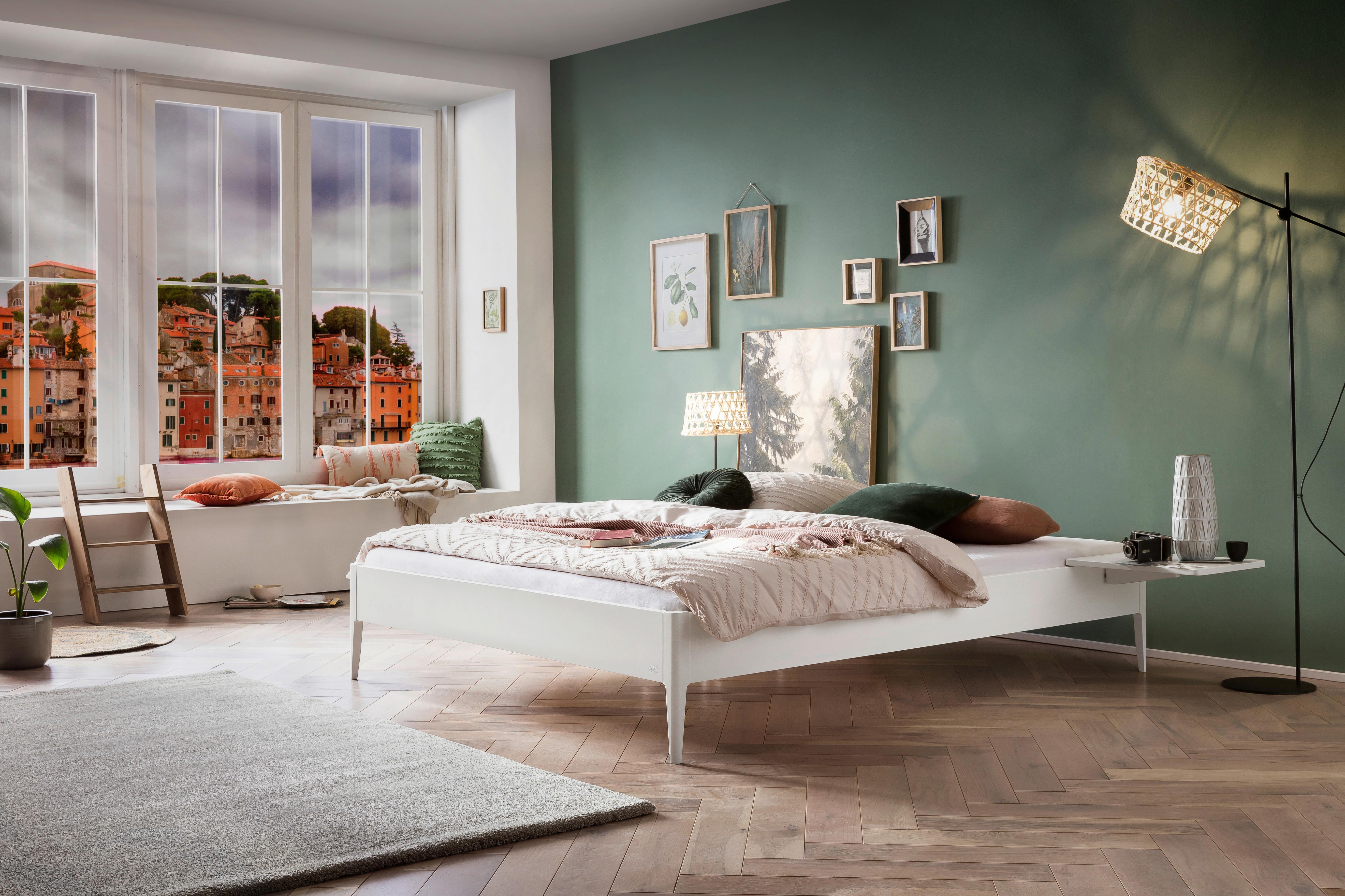 Bett Pieve Buche Weiß Dekor, 140x200 Cm - Weiß, Basics, Holzwerkstoff (140/200cm) - Hasena