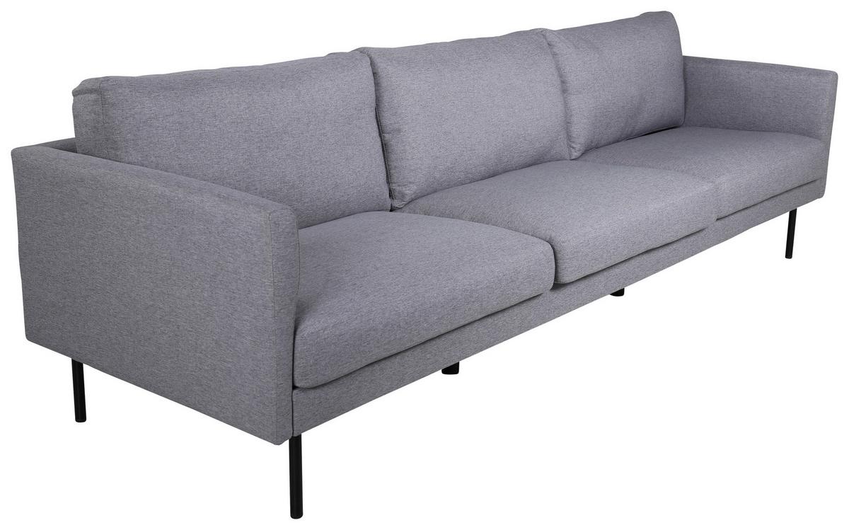 3-sitzer-sofa Zoom - Schwarz/Grau, Design, Textil/Metall (260/78/80cm) - Livetastic