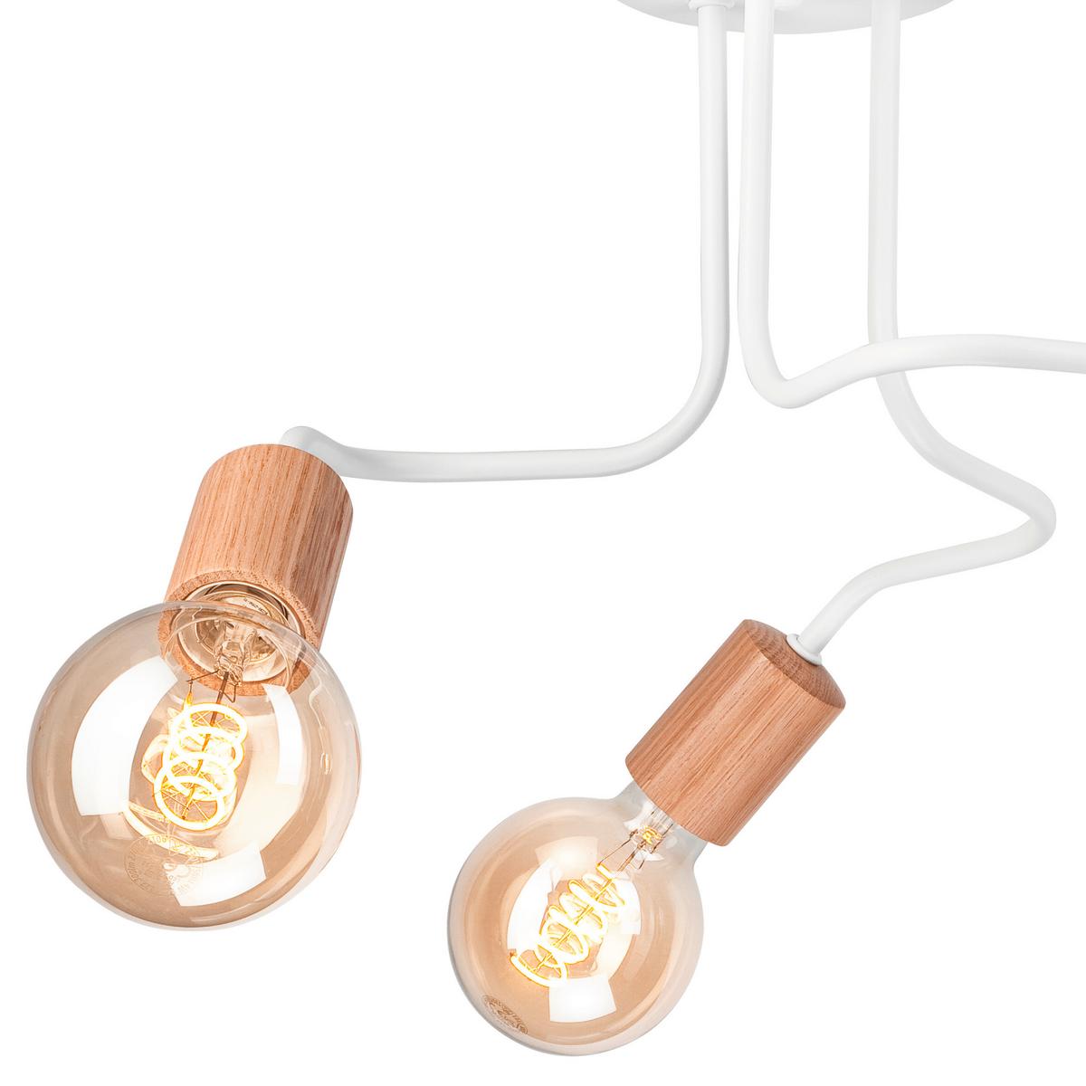 Deckenleuchte Weiß D: 40 Cm - Weiß, Basics, Holz/Metall (40/26cm)