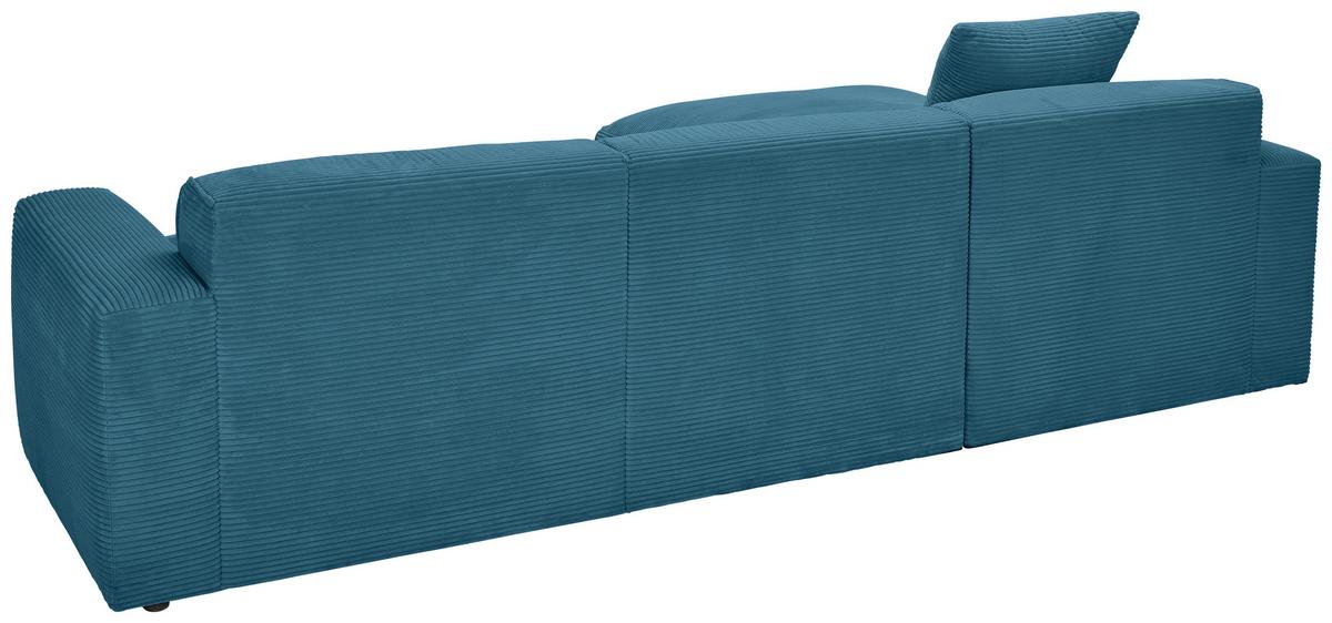 Ecksofa mit Zierkissen Pearl Hellblau 196x303 cm - Schwarz/Hellblau, Design, Textil (196/303cm) - Livetastic
