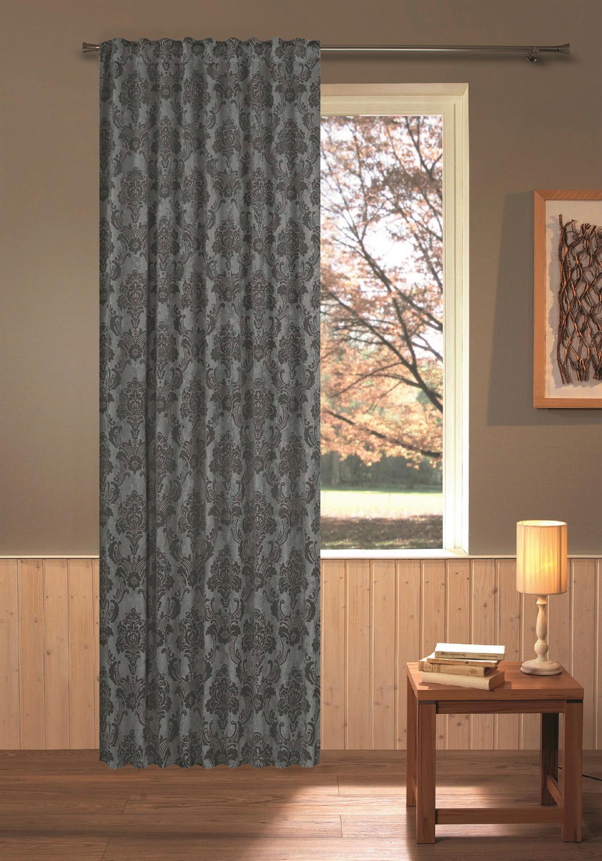 Verdunkelungsvorhang Nathalie - Anthrazit, ROMANTIK / LANDHAUS, Textil (140/245cm) - James Wood