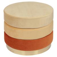 Hocker Elyse 100 Goldfarben/Orange D: 50 cm - Goldfarben/Orange, Design, Textil (50/42cm) - Kayoom