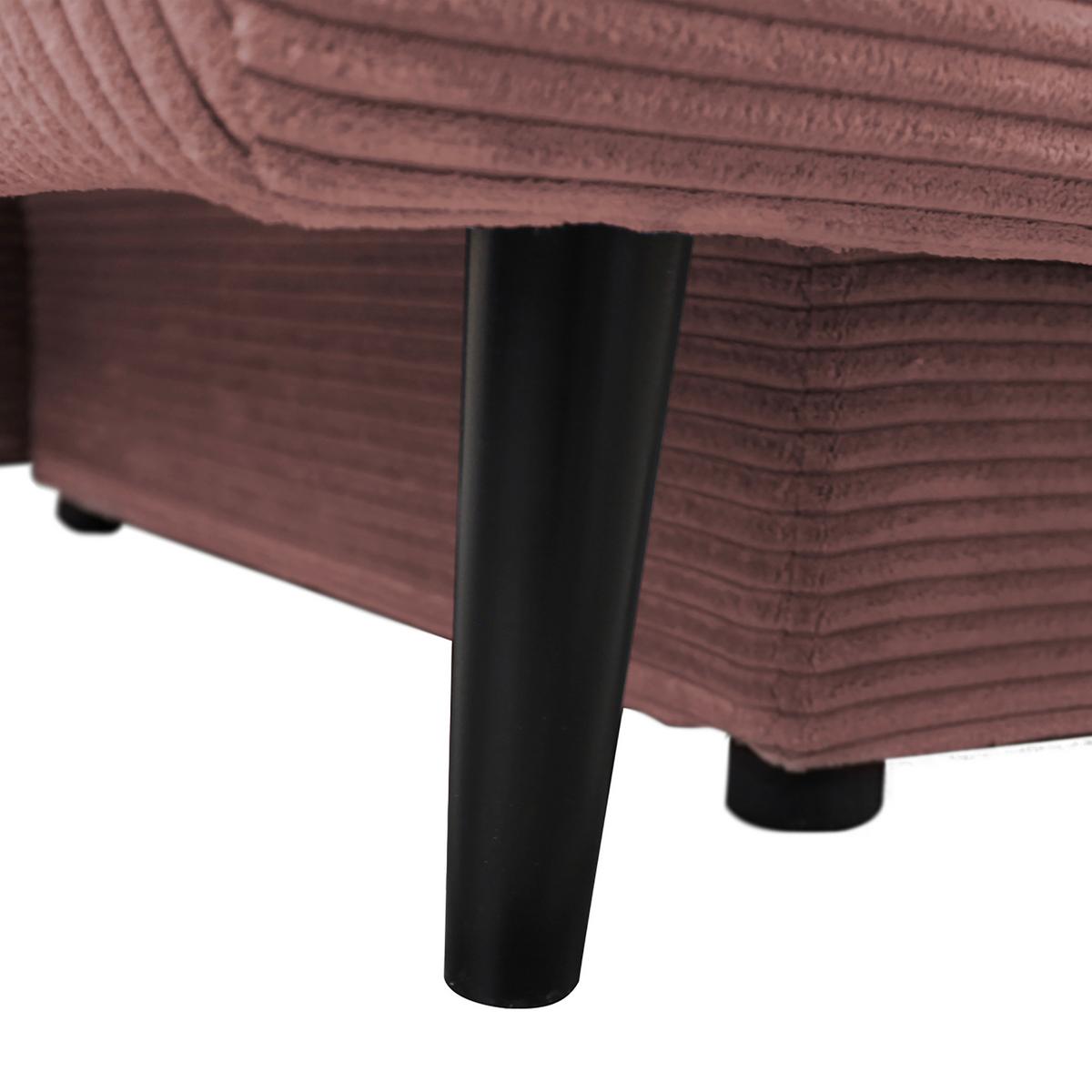 2-sitzer-sofa Mit Schlaffunktion Fiore B: 202 Cm - Altrosa/Schwarz, Design, Textil (202/85/99cm) - P & B