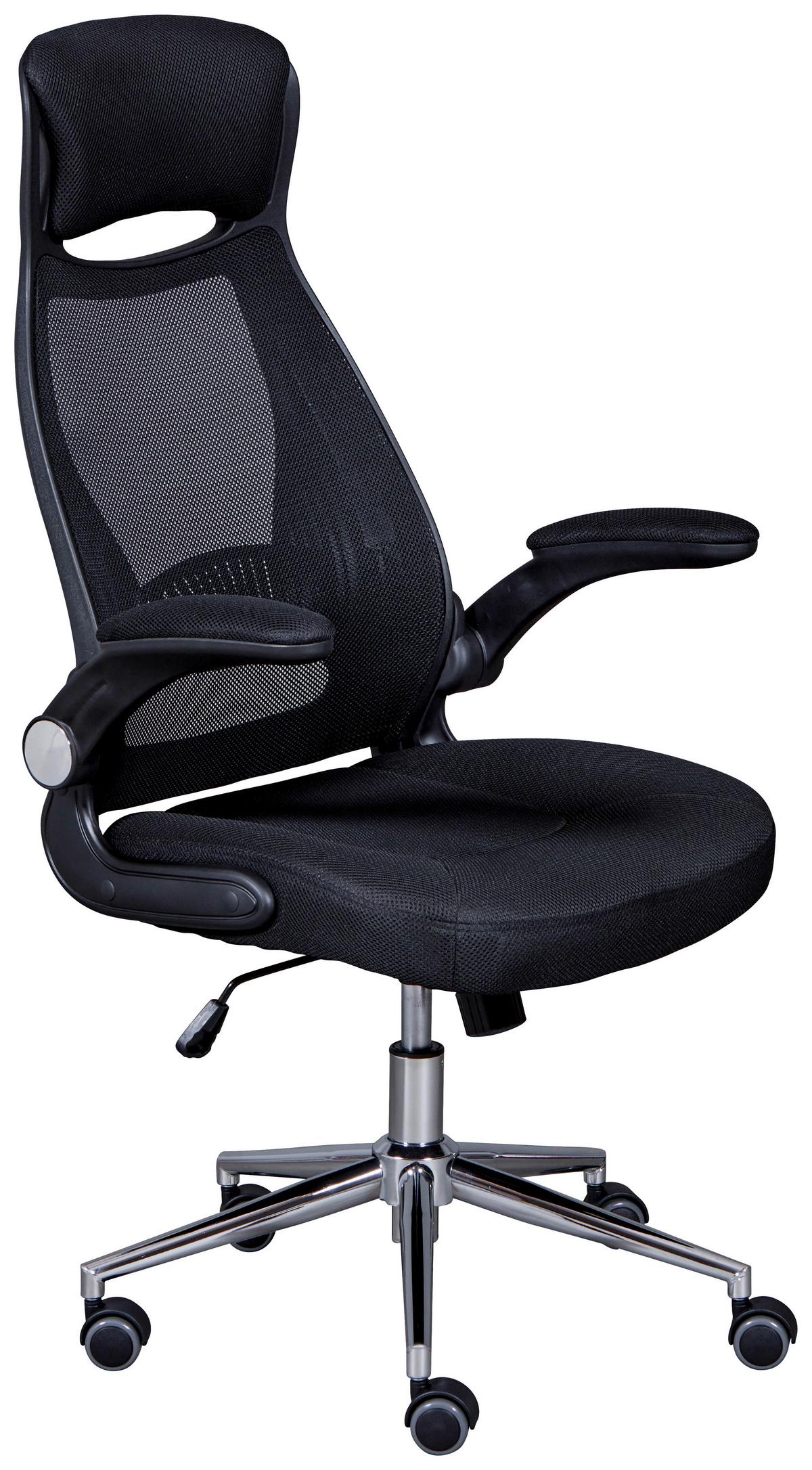 Drehstuhl XL Tecwork - Schwarz, KONVENTIONELL, Textil/Metall (68-65/114-122/68cm) - MID.YOU