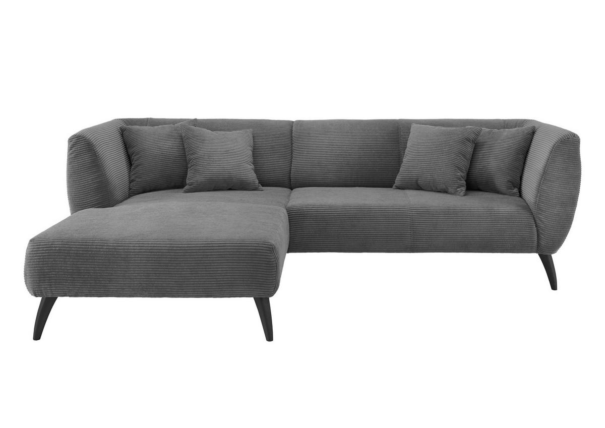 Ecksofa Colori Grau S: 160/264 Cm - Schwarz/Grau, MODERN, Holz/Textil (160/264cm) - MID.YOU