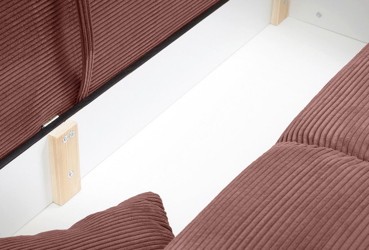 Bigsofa Pera, Koralle B: 242 cm - Chromfarben/Koralle, MODERN, Textil (242/71/90/131cm) - Livetastic