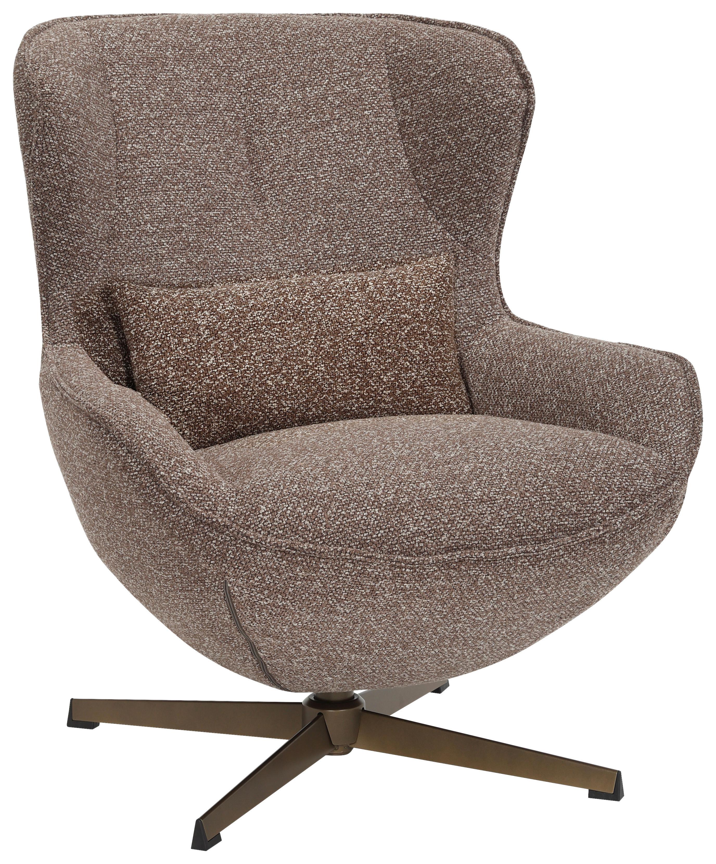Televízne kreslo ALBA, hnedá tkanina, max. do 140 kg - hnedá/bronzová, Modern, kov/textil (76/94/87,5cm) - Mömax