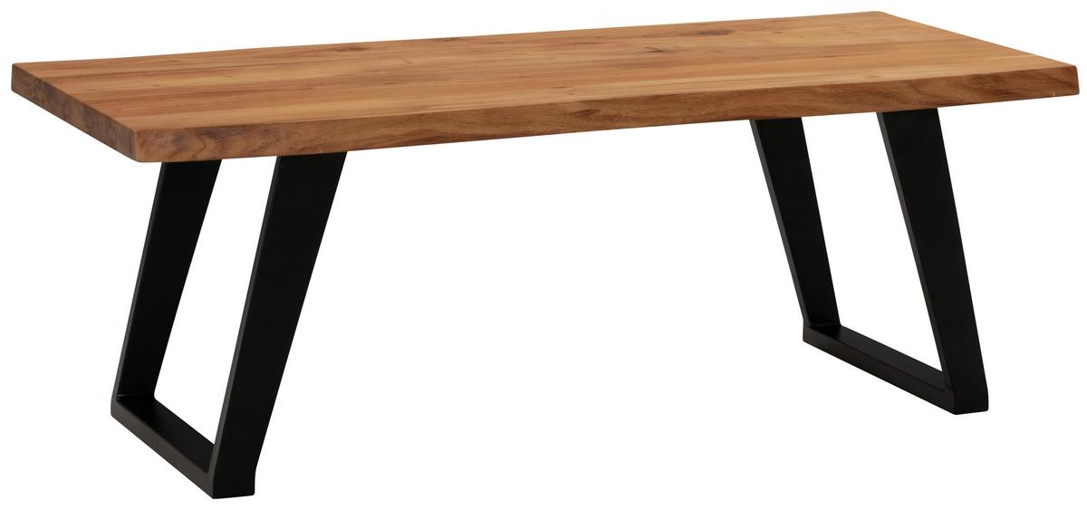 Couchtisch Couchtisch - Schwarz/Akaziefarben, Design, Holz/Metall (120/60/46cm) - MID.YOU
