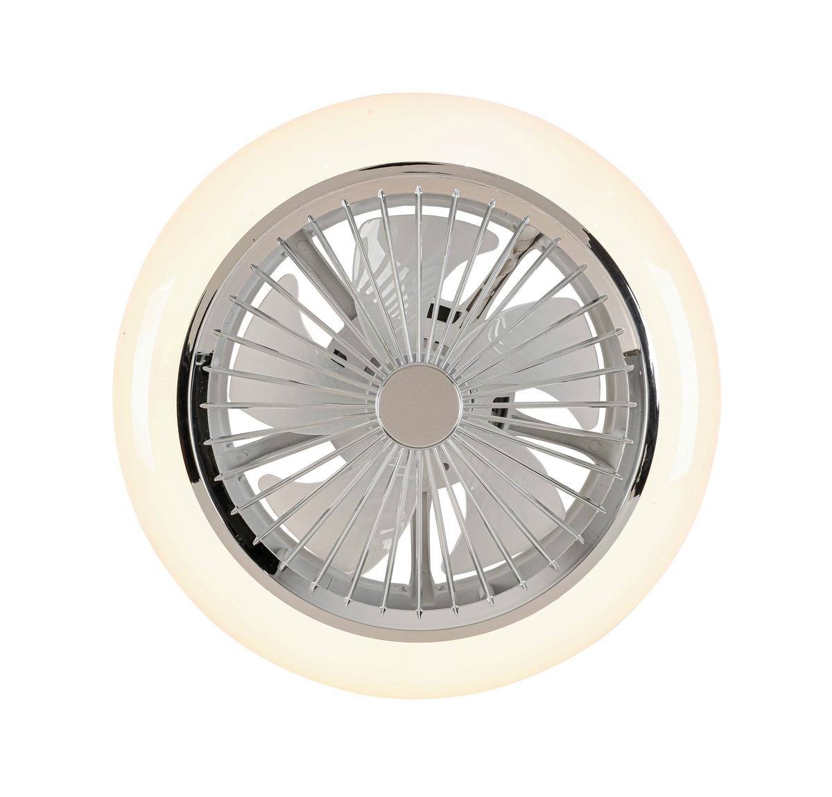 STROPNÍ VENTILÁTOR TUIO - bílá/barvy chromu, Moderní, plast (45/16cm) - Mömax