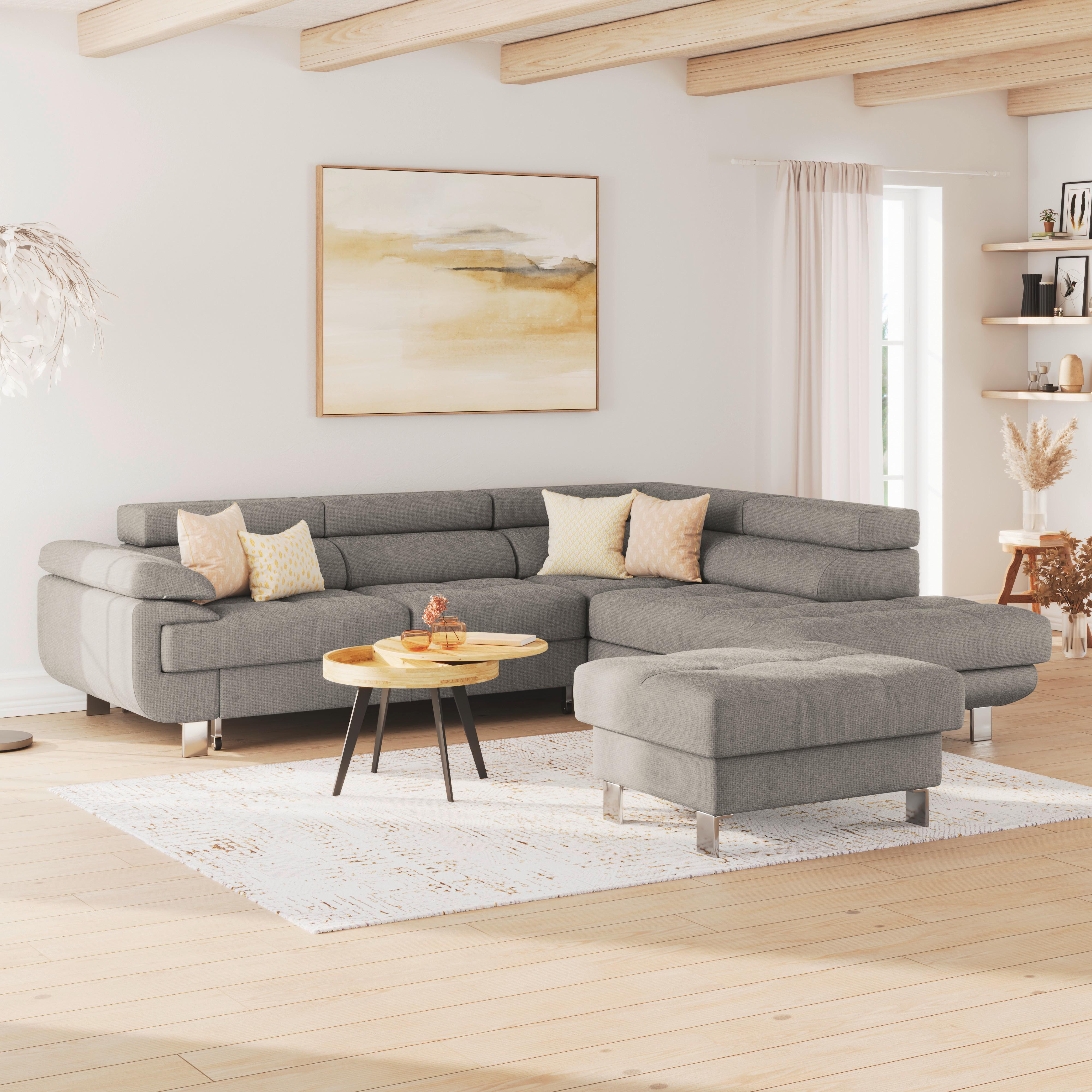 Hocker Savona - Taupe, MODERN, Textil (90/44/73cm) - Ondega
