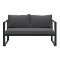 Loungegarnitur Brest - Anthrazit, MODERN, Textil/Metall (134/63/76cm) - Beldano