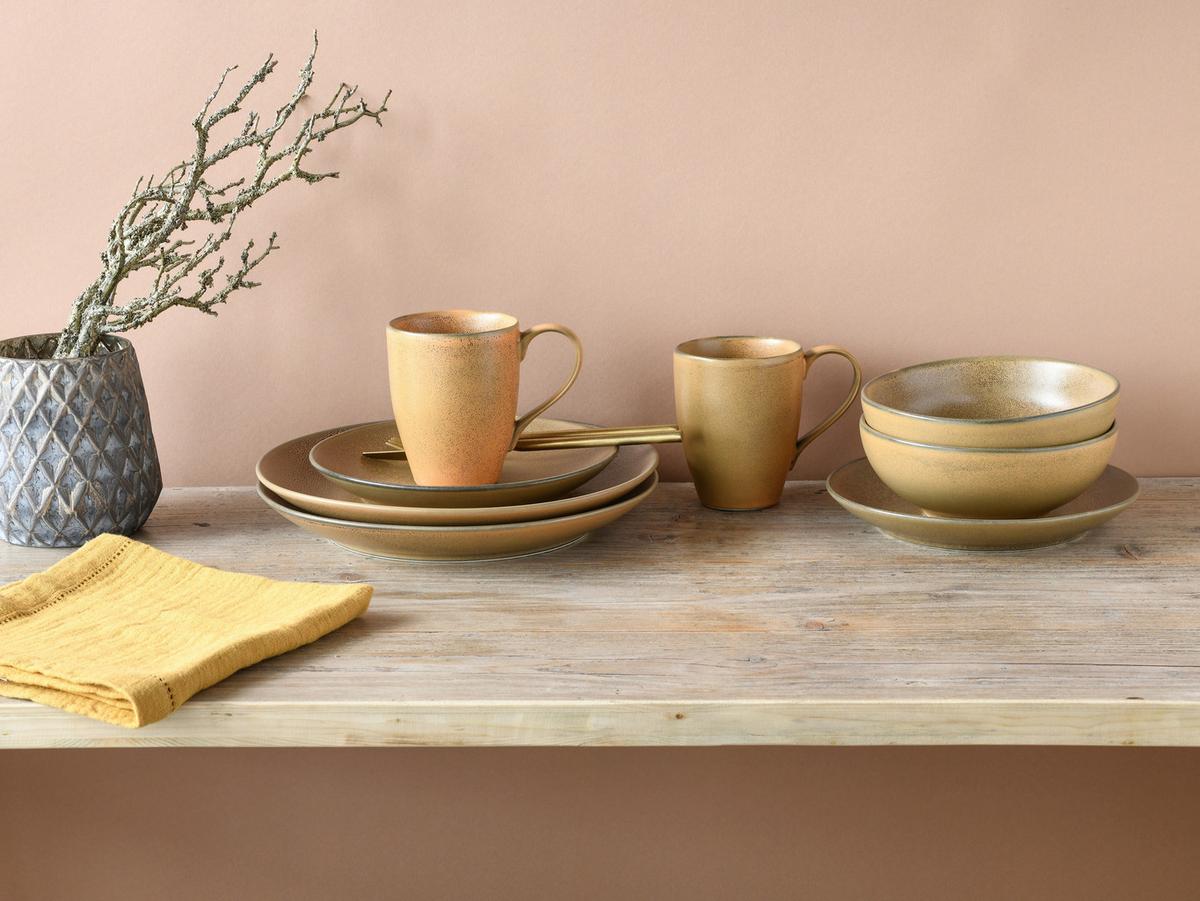 Kombiservice Sierra Nevada Tierra 8-Teilig - Sandfarben, Basics, Keramik (30/30/28,5cm) - Creatable