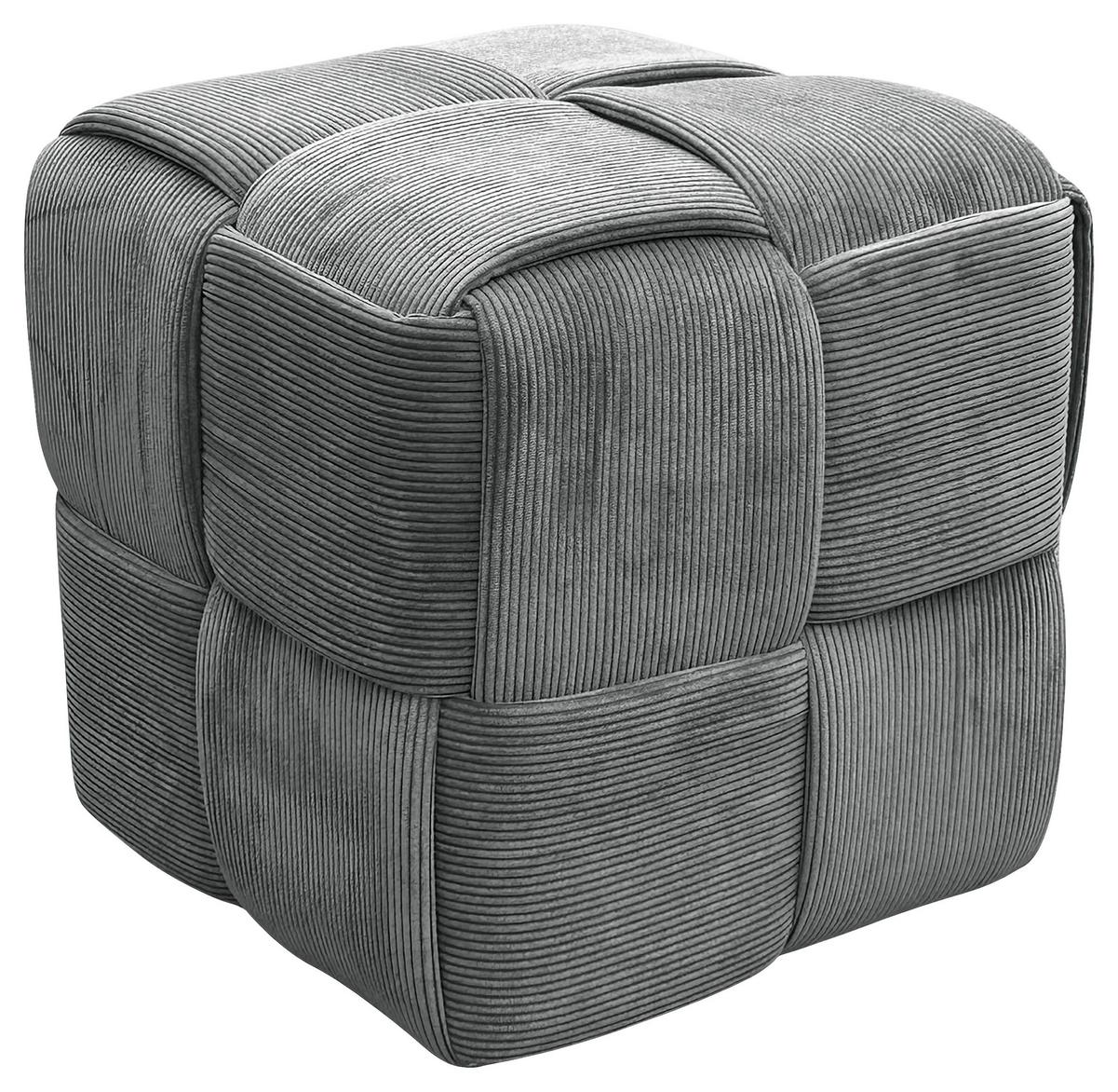 Pouf Urban Grau Gepolstert - Grau, Design, Textil (40/41/40cm) - MID.YOU