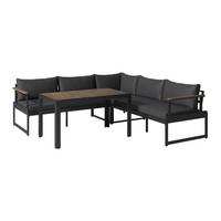 Lounge Garnitúra Barletta - tíkfa színű/szürke, Modern, textil/fa (227/227cm) - Beldano