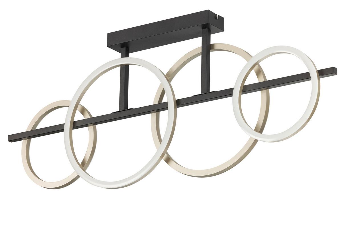 LED-Deckenleuchte, 4000k Carsten - Champagner/Schwarz, Basics, Kunststoff/Metall (95/40/7cm)