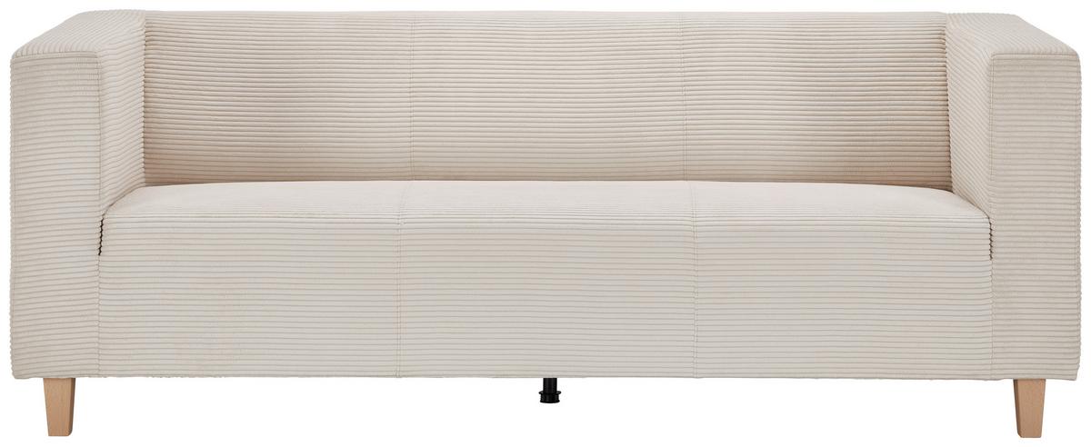 Třímístná pohovka SAM, krémový manšestr - krémová, Moderní, dřevo/textil (217/79/84cm) - Mömax