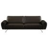 3-Sitzer-Sofa Spring Schwarz Chrom B: 207 cm - Chromfarben/Schwarz, Design, Leder (207/85/92cm) - Livetastic