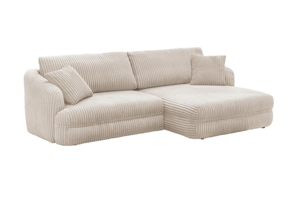 Ecksofa Lush Creme S: 284x161 cm - Creme/Schwarz, Design, Textil (284/161cm) - Livetastic