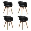 Armlehnstuhl-set Noan - Schwarz/Naturfarben, MODERN, Holz/Kunststoff (60/78,5/44cm) - MID.YOU