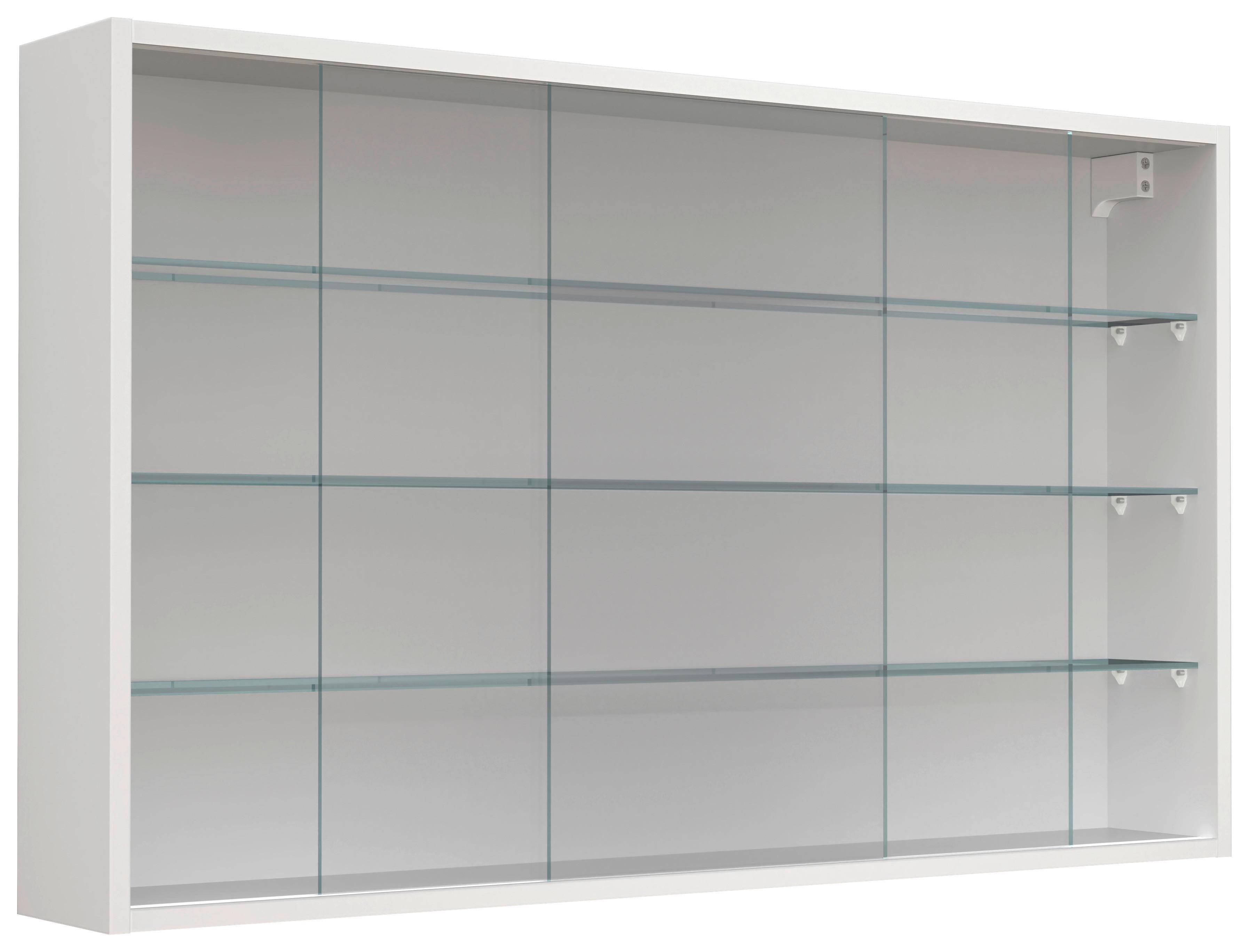 Hängevitrine Drivalo Weiß B: 100 cm - Transparent/Weiß, Design, Glas/Holzwerkstoff (100/60/15cm) - MID.YOU