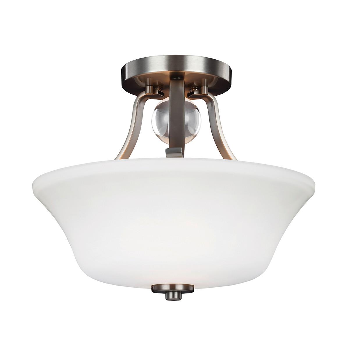 Deckenleuchte Fe-Evington-Sf-Sn - Nickelfarben, Basics, Glas/Metall (35.2/29.7cm) - Elstead Lighting