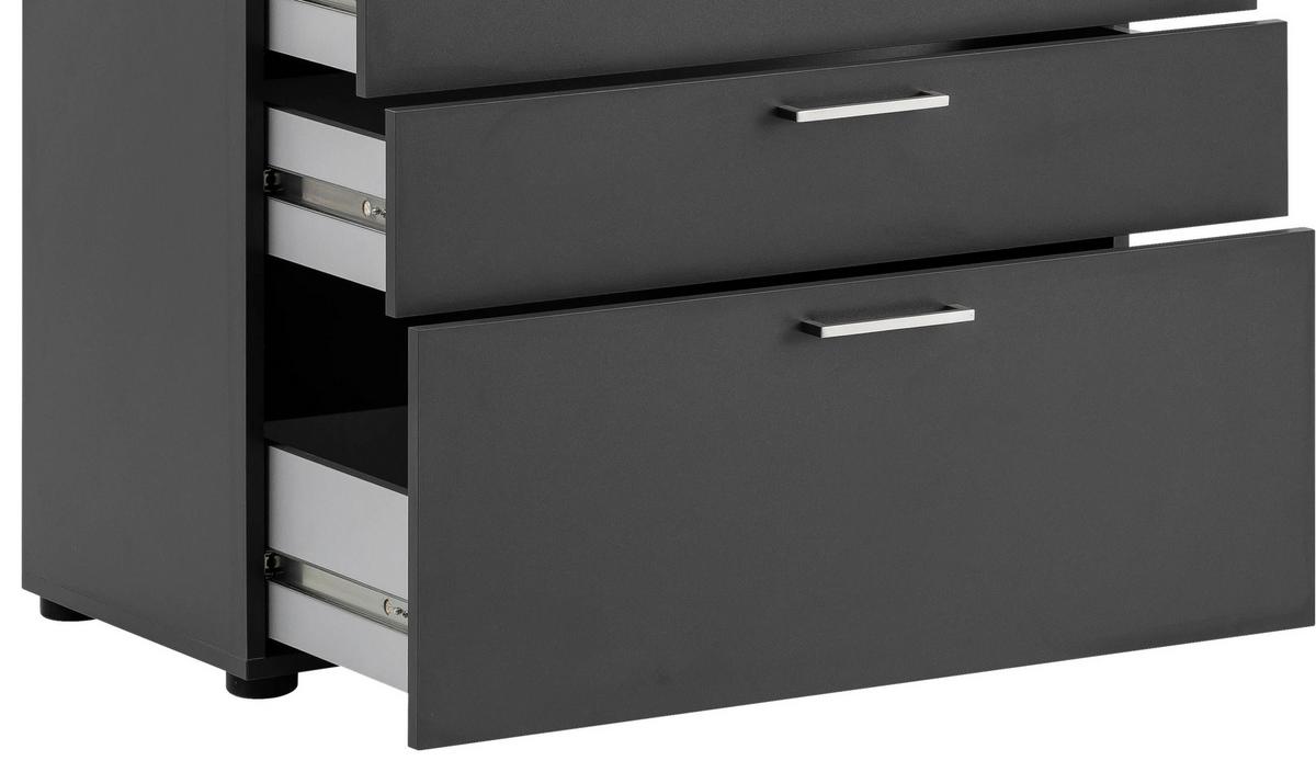 Kommode 41 cm Anthrazit - Anthrazit/Schwarz, KONVENTIONELL, Holzwerkstoff (80,2/84,2/41cm) - MID.YOU