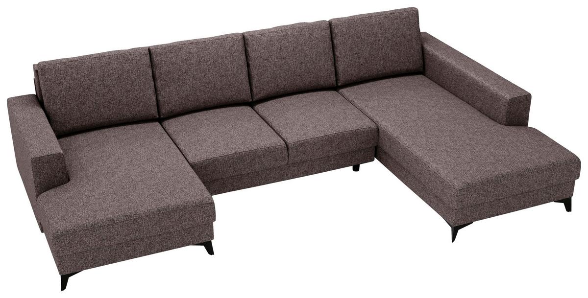 Harvey Braun U: 156x339x190 cm - Schwarz/Braun, Design, Textil (156/339/190cm) - Livetastic