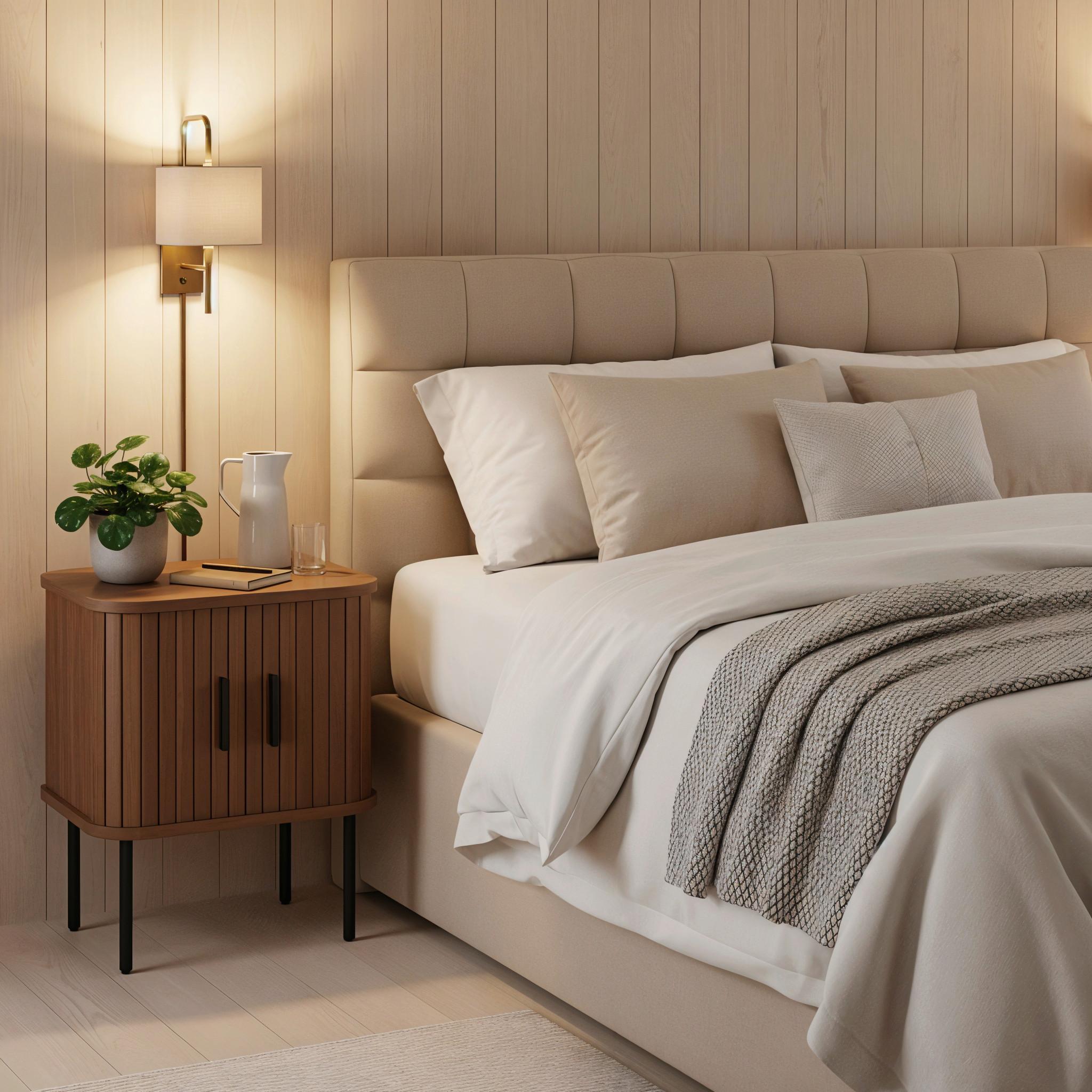 Nachttisch Walnuss/schwarz B: 45 Cm - Walnussfarben/Schwarz, Design, Holzwerkstoff/Metall (45/55/40cm) - Livetastic