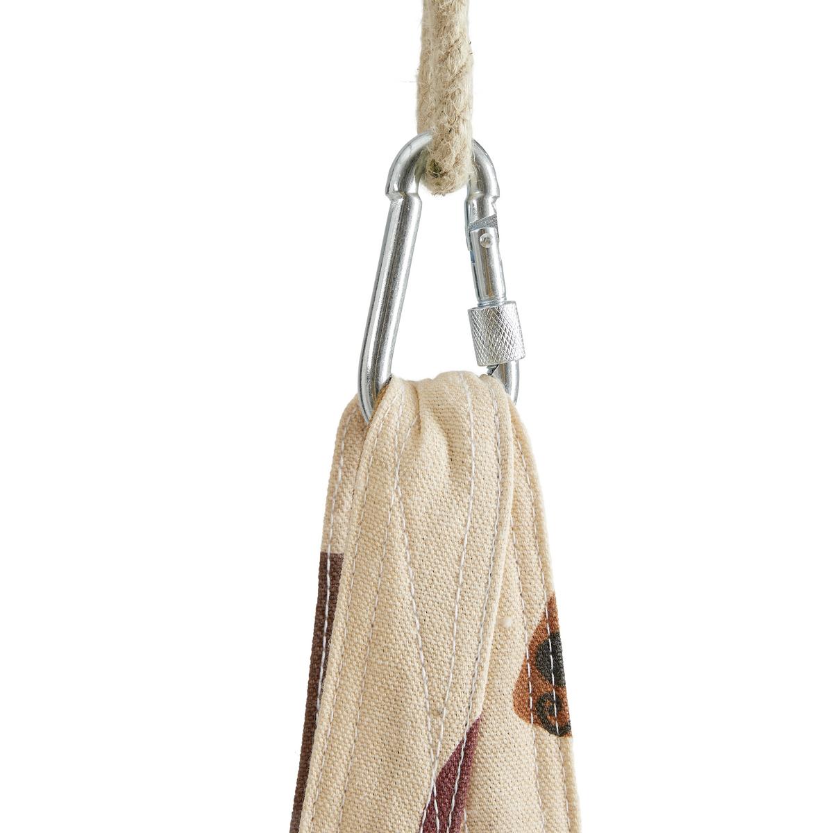 Sieťová hojdačka POOH vrátane vankúša - hnedá/béžová, Modern, textil (70/150/70cm) - Bessagi Kids