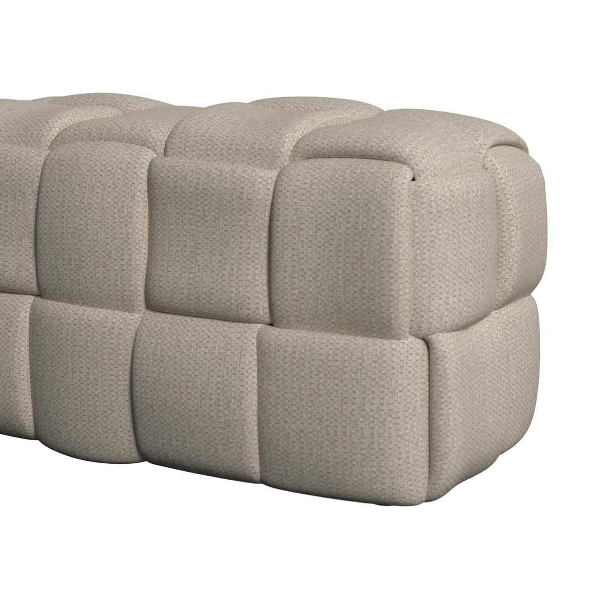 Moderná lavica ELLA krémová, buklé - čierna/krémová, Modern, drevo/textil (110/45/45cm) - Bessagi Home