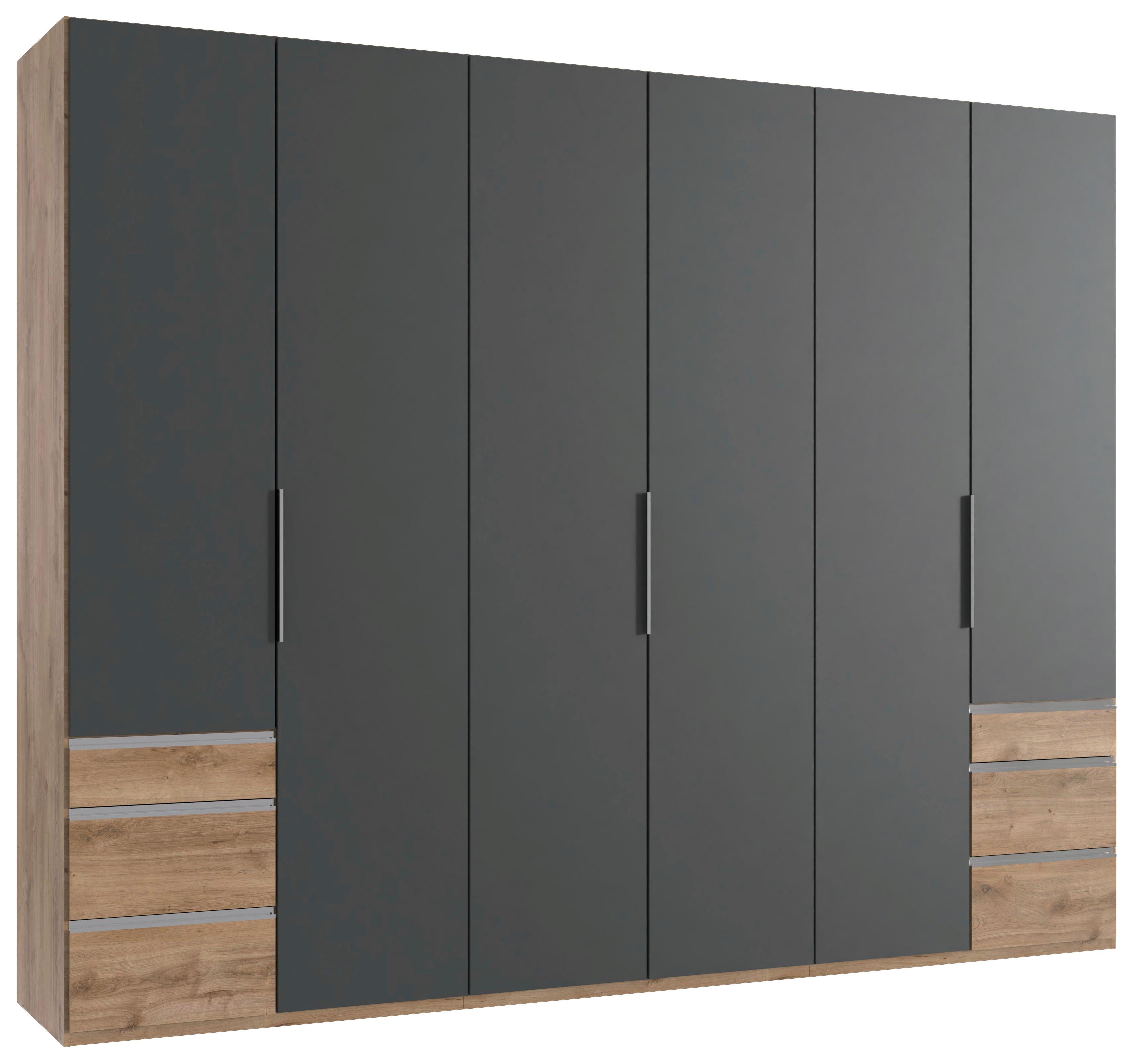 Drehtürenschrank Level 36 A graphit/Eiche Dekor, B: 300cm - Plankeneiche/Eichefarben, MODERN, Holzwerkstoff (300/236/58cm) - MID.YOU