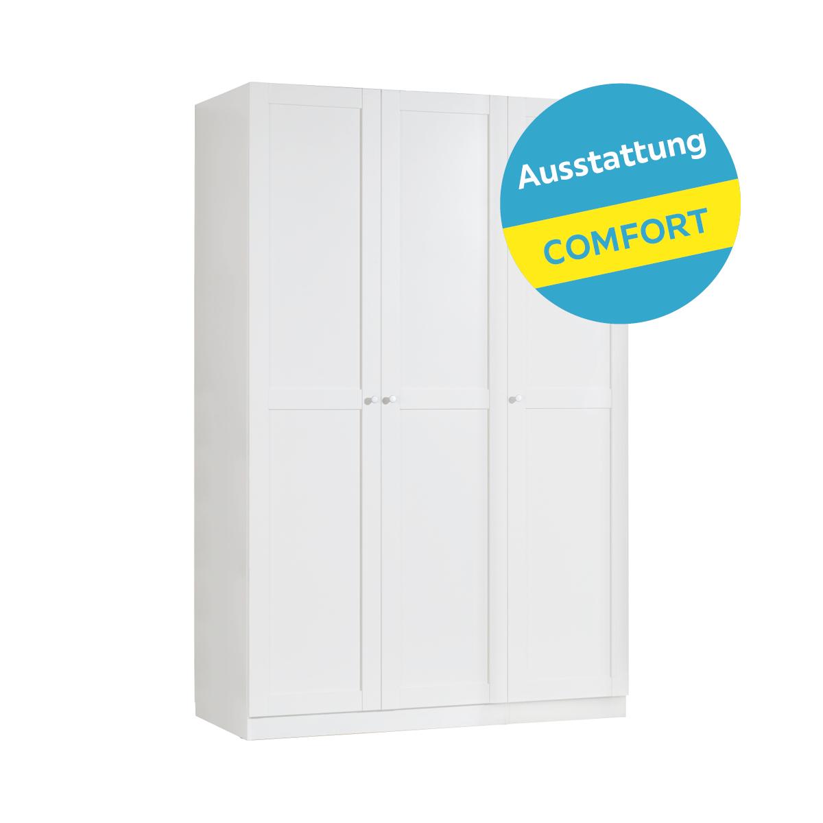 Skriňa Unit vybavenie komfort, biela, š. 136,7 cm - biela, Modern, kompozitné drevo/plast (136,7/210/58,3cm) - Ondega