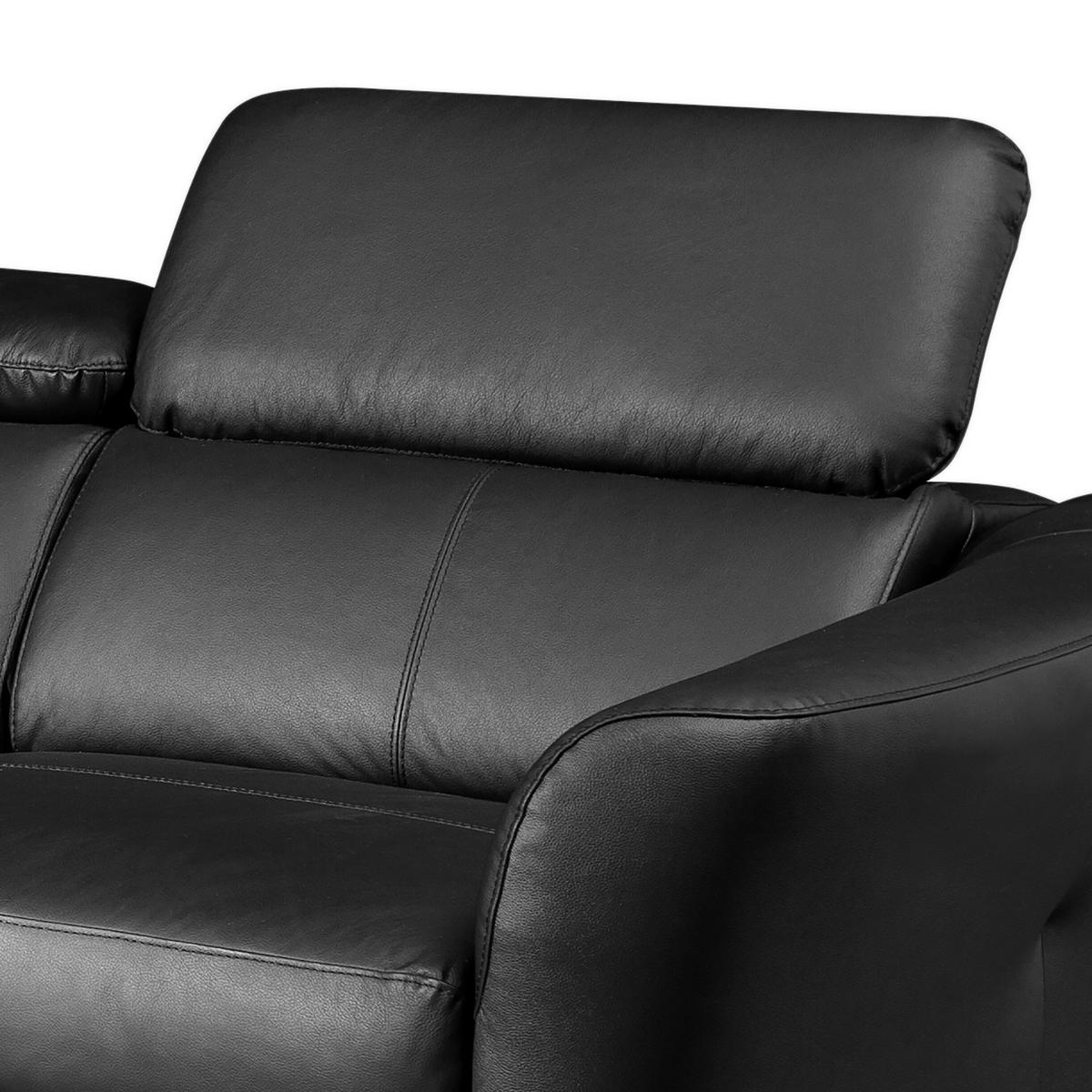 Ecksofa Berne Schwarz S: 183x261 Cm - Schwarz, Design, Leder/Textil (183/261cm) - Livetastic