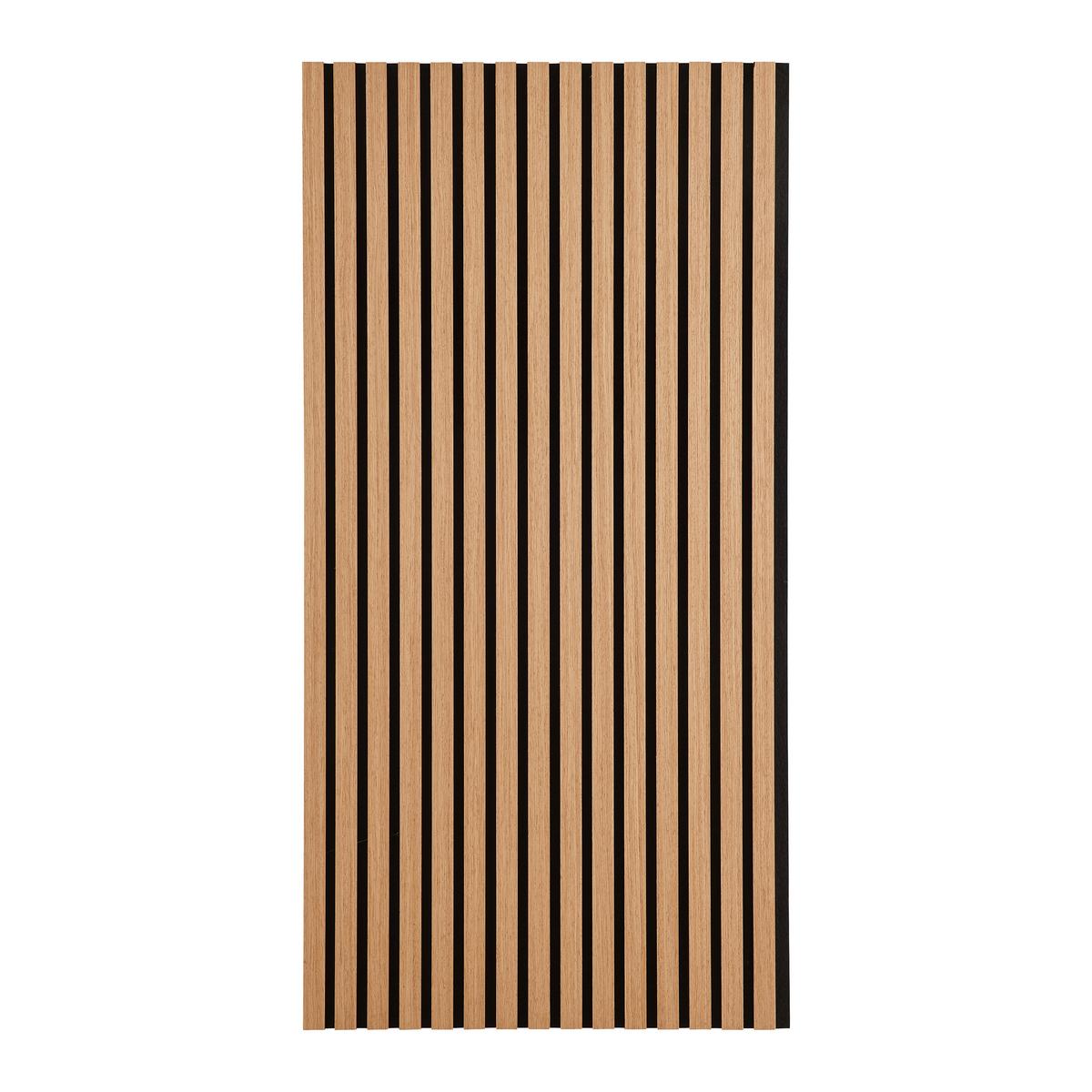 Akustický panel GRACE 2ks/sada - čierna/farba duba, Modern, drevo/kompozitné drevo (60,5/120/2cm) - Mömax