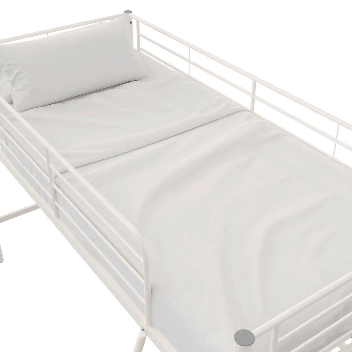 Hochbett Jodie Weiß B: 207 cm - Weiß, Design, Metall (207/129/130cm) - MID.YOU