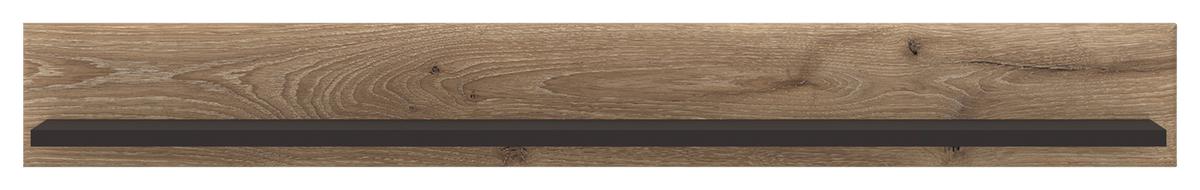 Falipolc Grano - tölgyfa/sötétszürke, Trend, faalapú anyag (157/19,6/21,9cm)
