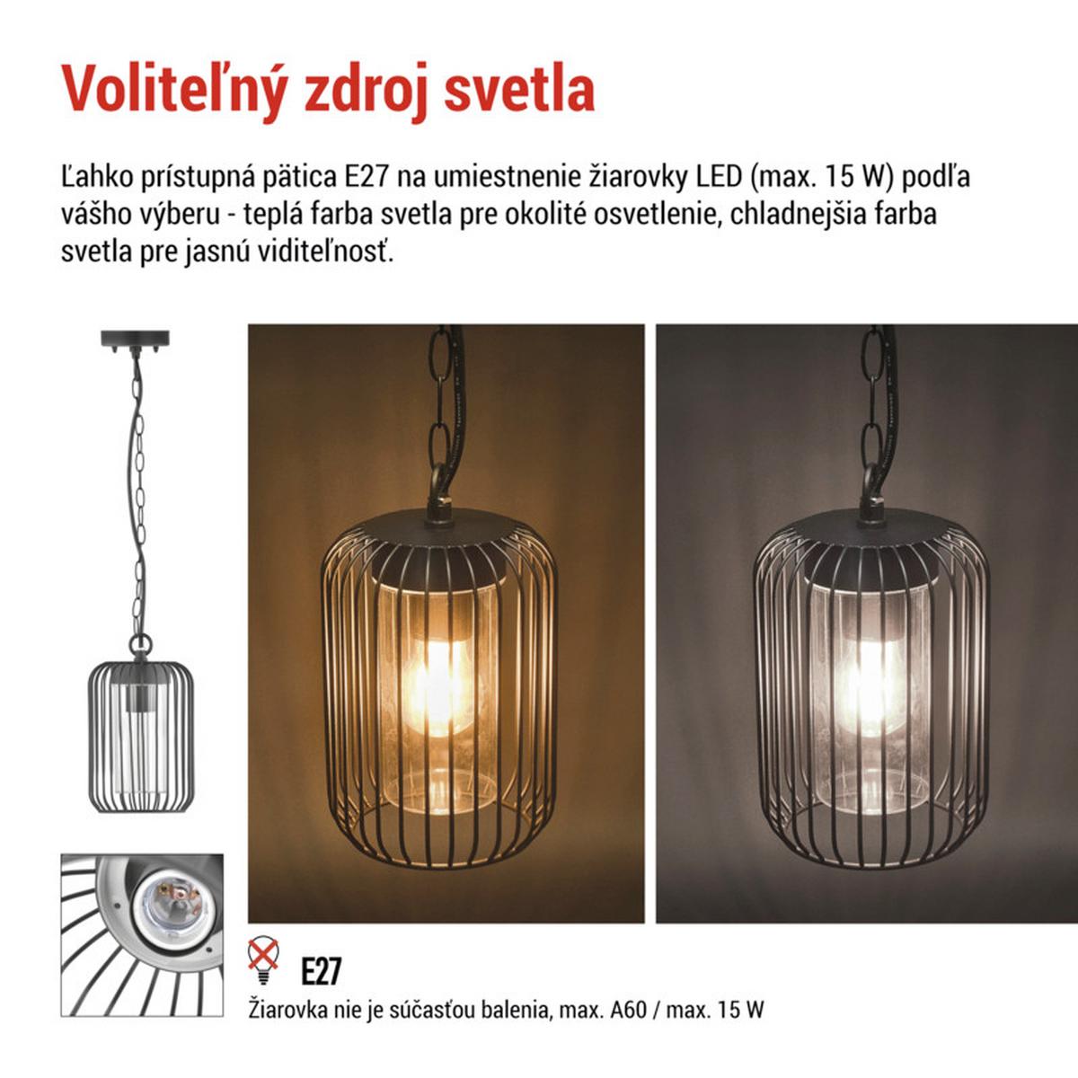 VONKAJŠIE LED SVIETIDLO SALVIA - čierna, Modern, kov/plast