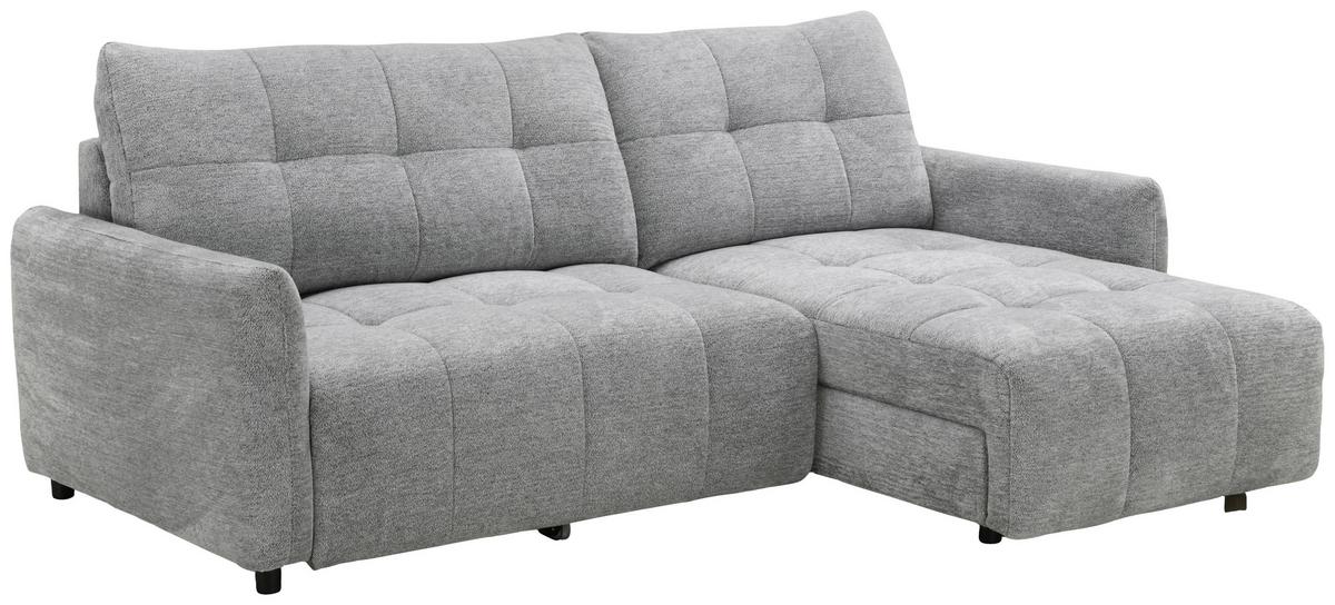 Elektrická sedačka LINA, obojstranná, sivá ženilka - čierna/sivá, Basics, kov/drevo (227/158cm)