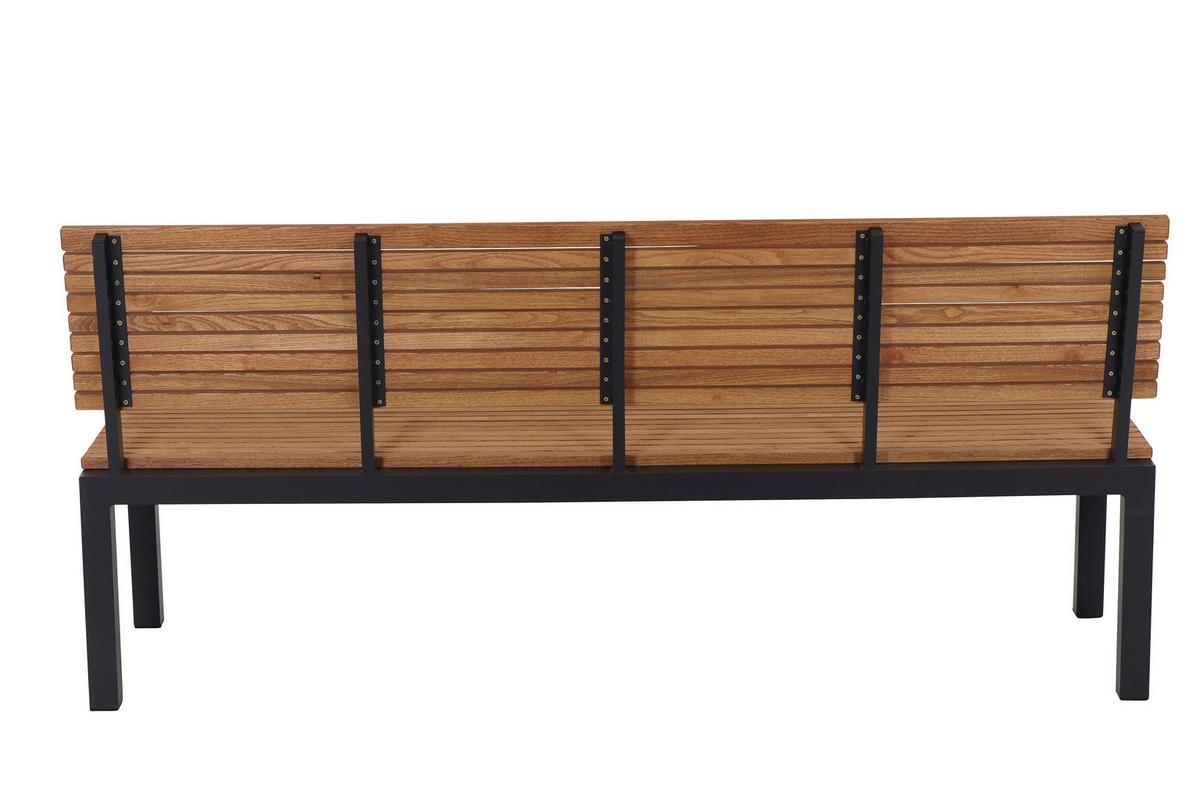 Gartenbank Holz N86394 3-Sitzer - Anthrazit/Robinienfarben, KONVENTIONELL, Holz/Metall (180/84/157,5cm) - Siena Garden
