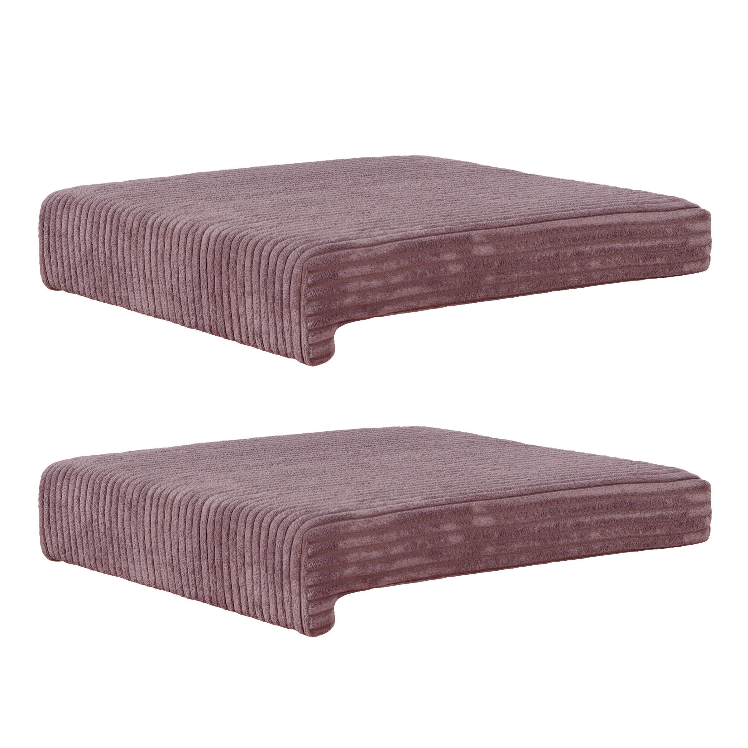 Bankkissen 2-Tlg. Set, Cord Dunkelrosa, LxB: 40x35/38 cm - Dunkelrosa, Basics, Textil (40/35/38/5/8cm)