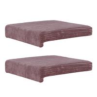Bankkissen 2-Tlg. Set, Cord Dunkelrosa, LxB: 40x35/38 cm - Dunkelrosa, Basics, Textil (40/35/38/5/8cm)