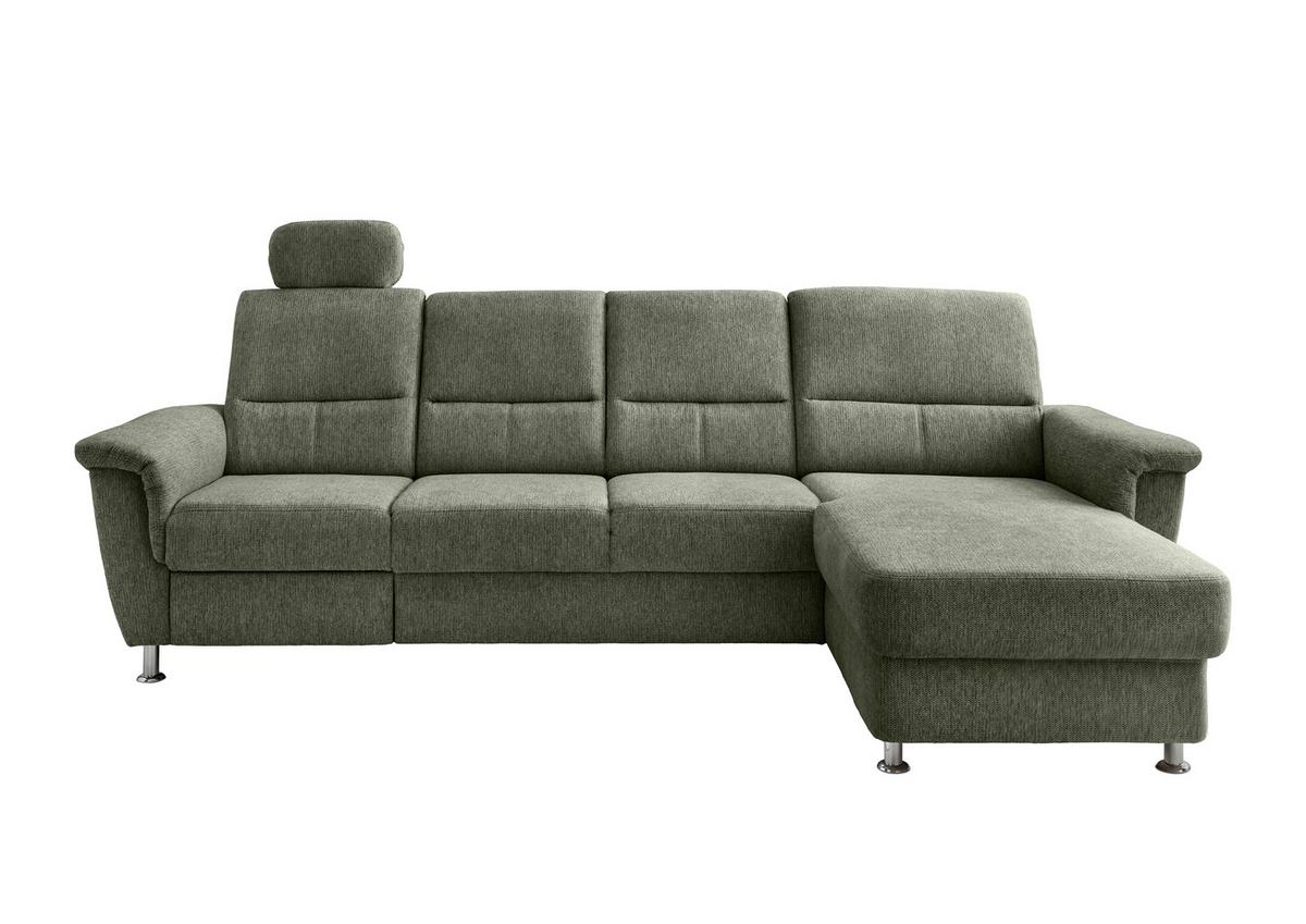 Ecksofa Mit Relaxfunktion Parole Grün Chenille - Chromfarben/Grün, KONVENTIONELL, Textil (292/165cm) - Livetastic