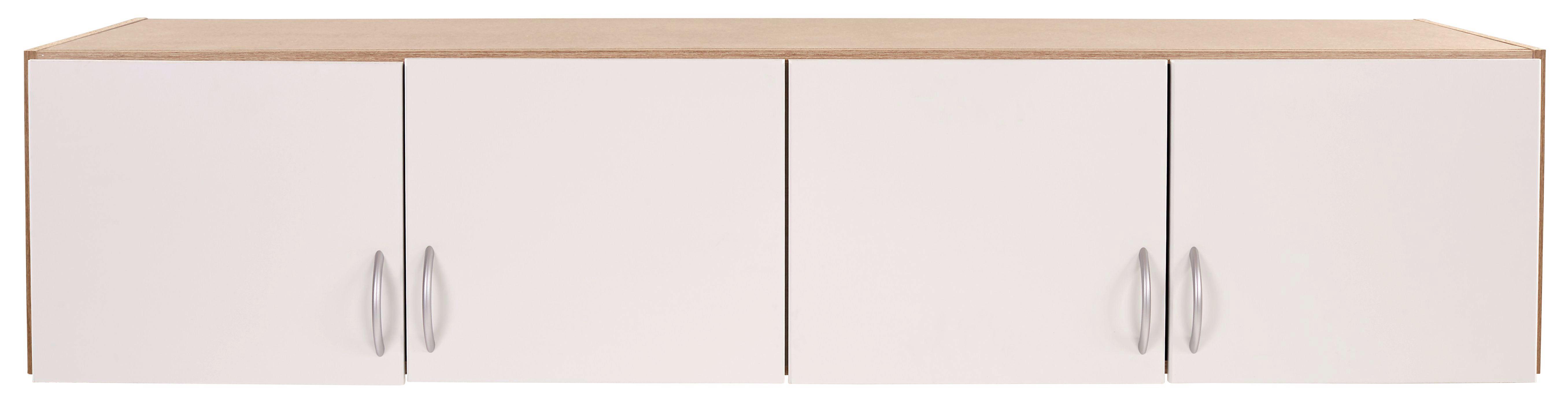 Aaufsatzschrank Karo Extra B:181cm Weiß/ Riviera Dekor - Eichefarben/Weiß, KONVENTIONELL, Holzwerkstoff (181/39/54cm)