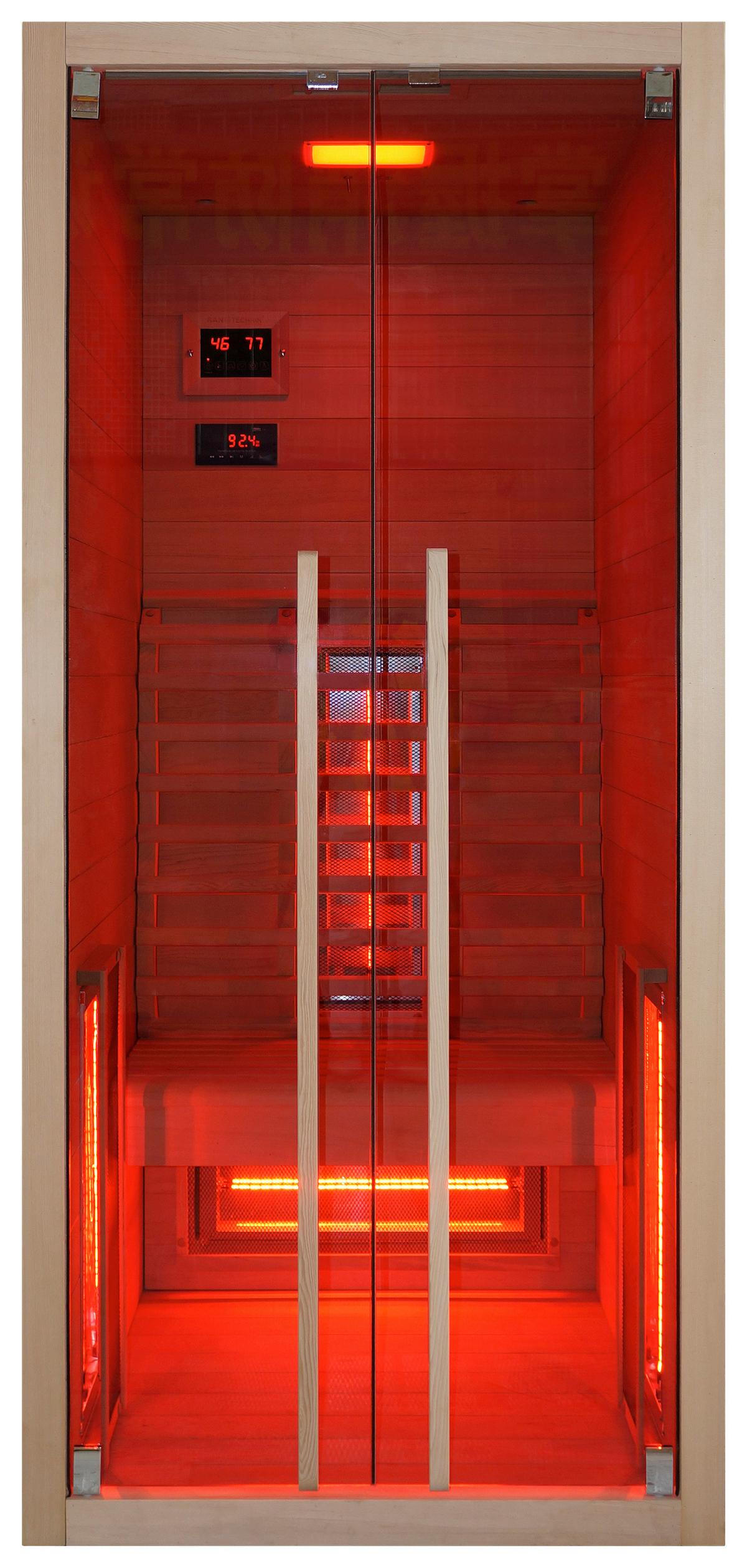 Infrarotkabine 1 Person 90,5x195x100 cm Ruby - Naturfarben, Basics, Holz (90,5/195/100cm) - Sanotechnik
