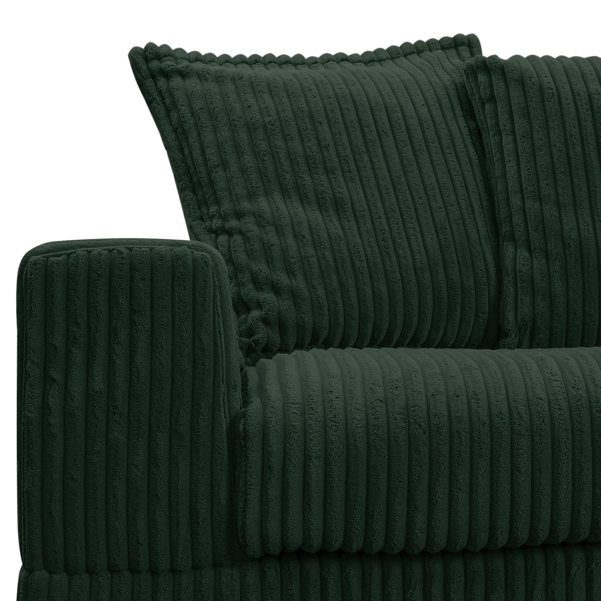 Ecksofa Funny - Dunkelgrün/Schwarz, Design, Textil (285/195cm) - MID.YOU