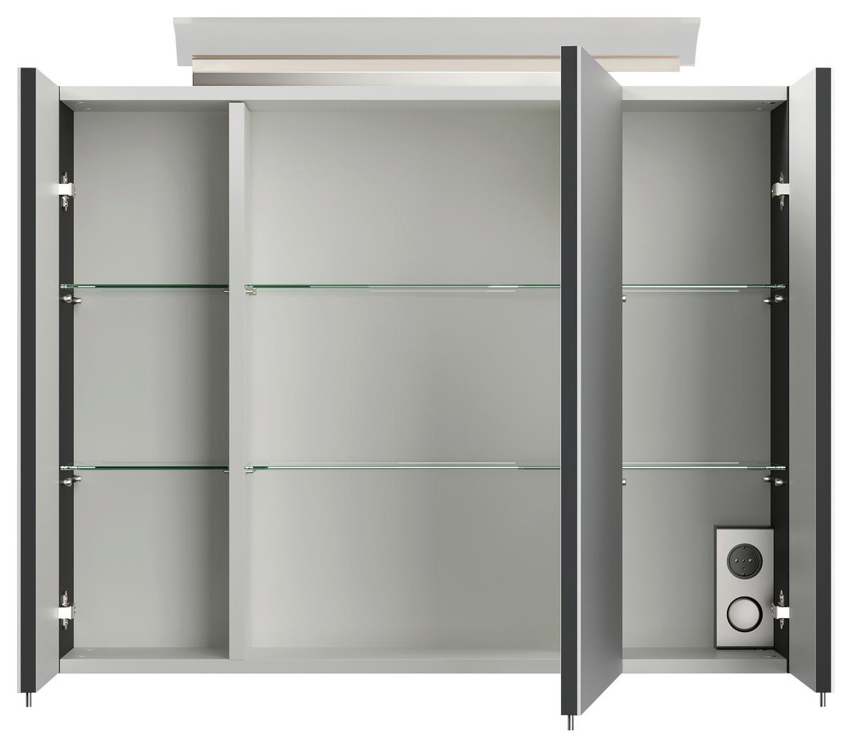 BADEZIMMER Limes, Graphitfarben B: 80cm - Graphitfarben/Weiß, Basics, Keramik/Holzwerkstoff (80cm) - MID.YOU