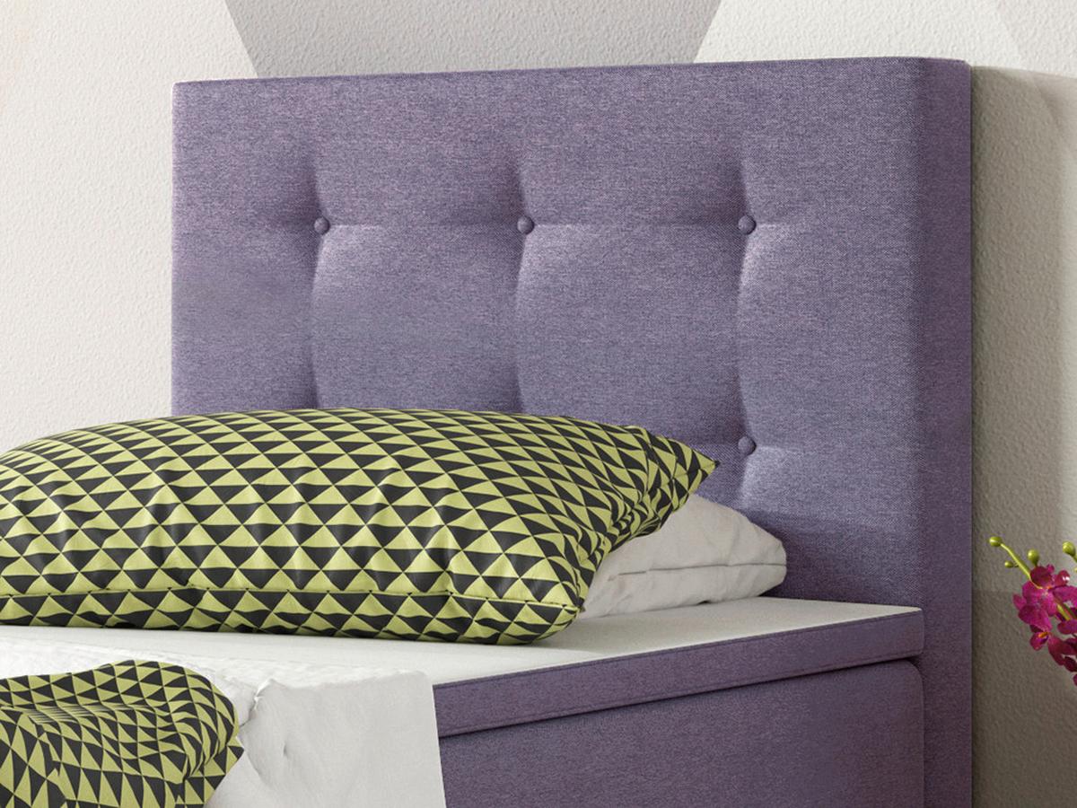 Boxspringbett Mit Topper 90x200 Cm Köln-F - Lila/Silberfarben, KONVENTIONELL, Textil (90/115/210cm) - MID.YOU