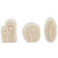 Kerzen Spencer Weiß Abstraktes Design - MODERN, Naturmaterialien (6,2/9,2/2,3cm) - Luca Bessoni