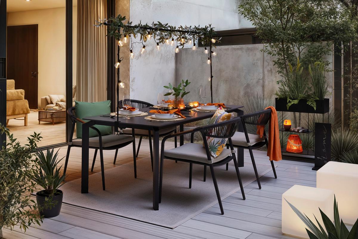 ZAHRADNÍ STŮL CANCUN - antracitová, Moderní, kov/keramika (180/74/90cm) - Mömax