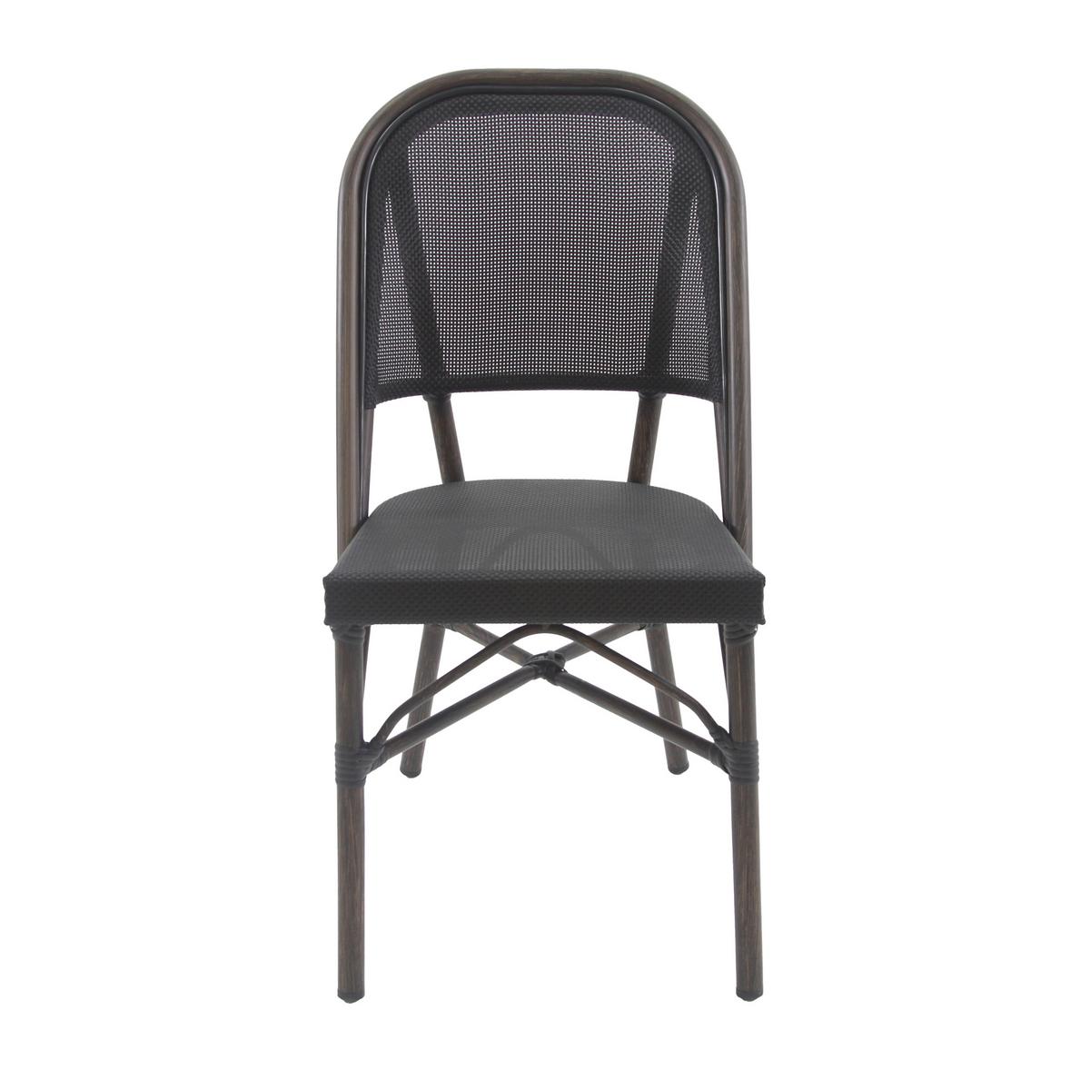 GARTENSTUHL-SET PARIS - Wengefarben/Schwarz, MODERN, Textil/Metall (47/90/57cm) - Gardenson